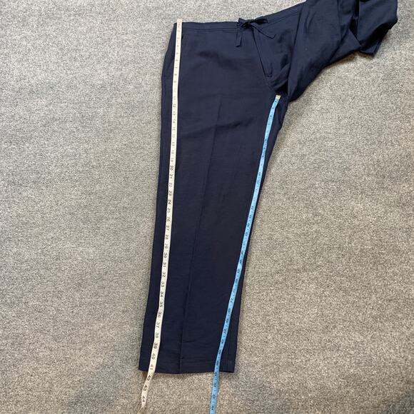 Cubavera Pants Mens XL Extra Large Navy Linen Blend Drawstring Tie Breathable - Picture 6 of 10